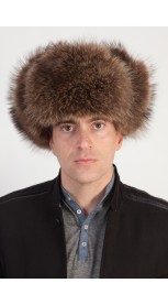 Natural raccoon fur hat - Russian style